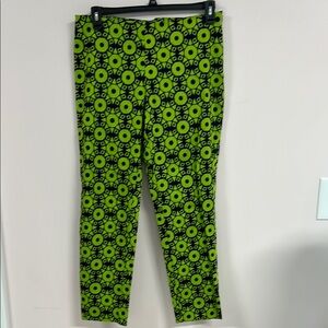 Sara Campbell Green and Navy Patterned Skinny Pants